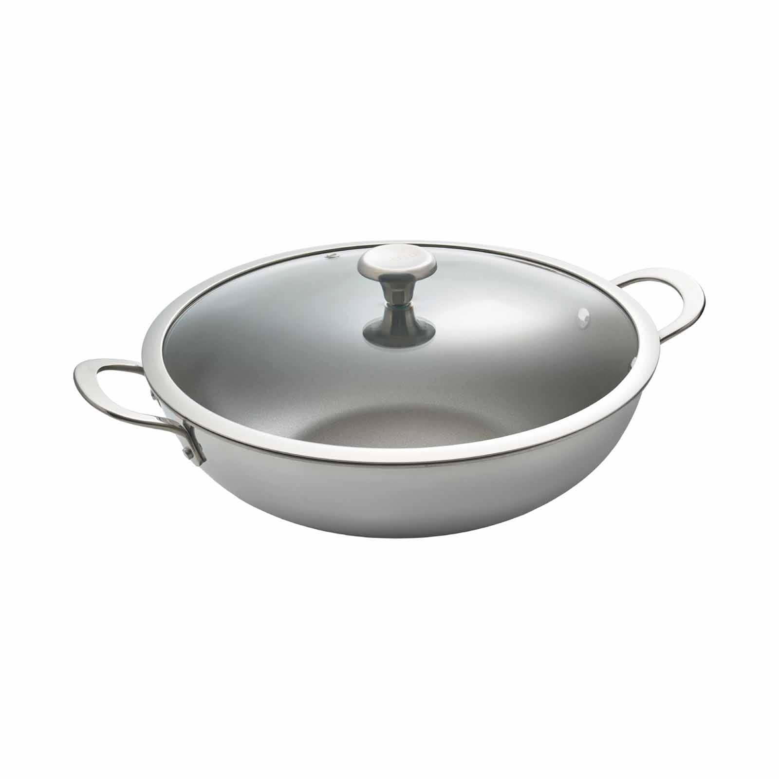 Corelle Brands DuraNano CBDN32KD-HH/SG Wok Pan with Lid, 32cm